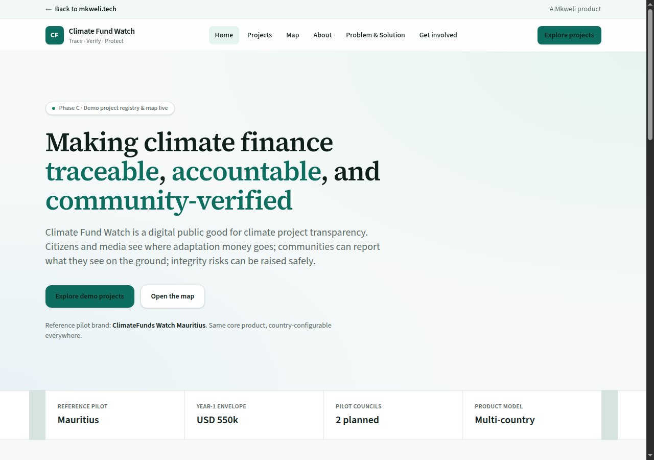 Climate Fund Watch frontend