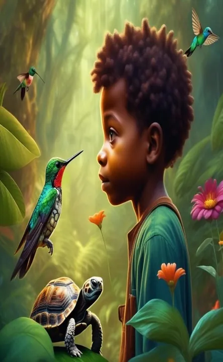 Picture for page 4 of Malik and the Rainbow Songbird